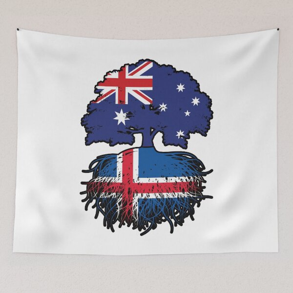 Item preview, Iceland Icelandic Australian Australia Tree Roots Flag designed and sold by FlagX.