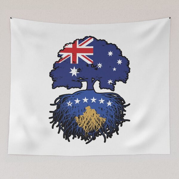 Item preview, Kosovo Kosovar Australian Australia Tree Roots Flag designed and sold by FlagX.