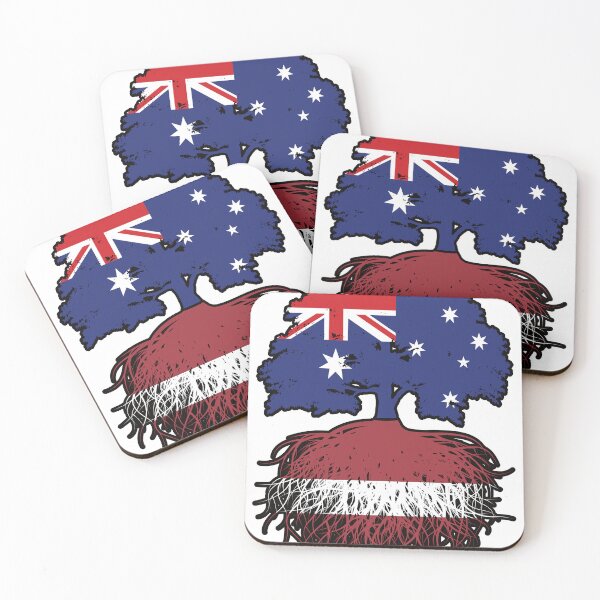 Item preview, Latvia Latvian Australian Australia Tree Roots Flag designed and sold by FlagX.