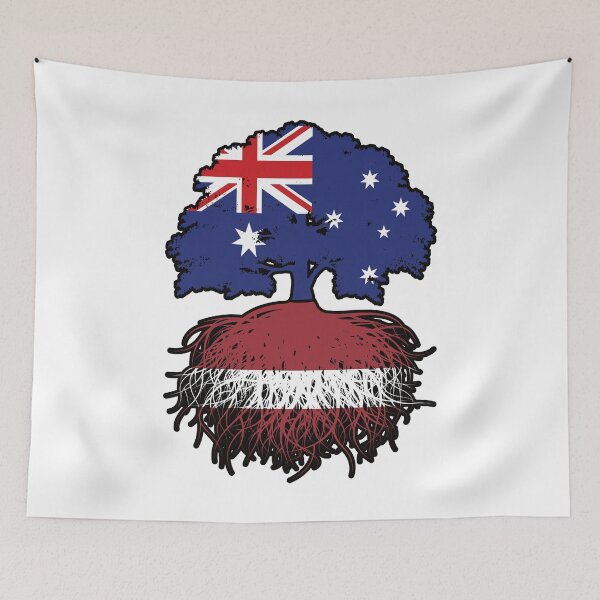Item preview, Latvia Latvian Australian Australia Tree Roots Flag designed and sold by FlagX.