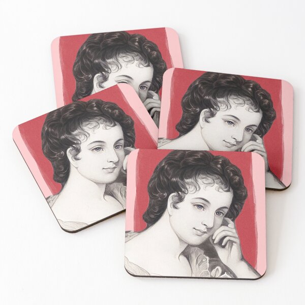 Item preview, Irish Novelist Maria Edgeworth - red - illustration  designed and sold by Litstoy.