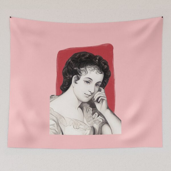 Item preview, Irish Novelist Maria Edgeworth - red - illustration  designed and sold by Litstoy.
