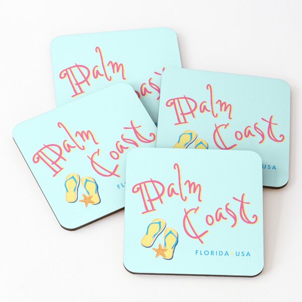 Item preview, Palm Coast Florida Typographic Flip Flop Design designed and sold by Futurebeachbum.