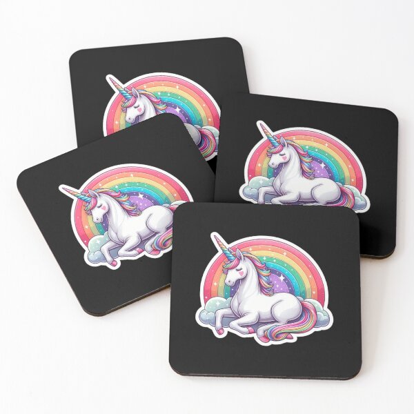 Item preview, Rainbow Mane Unicorn with Colorful Cloud Fantasy Animal Design designed and sold by styleonestaa.