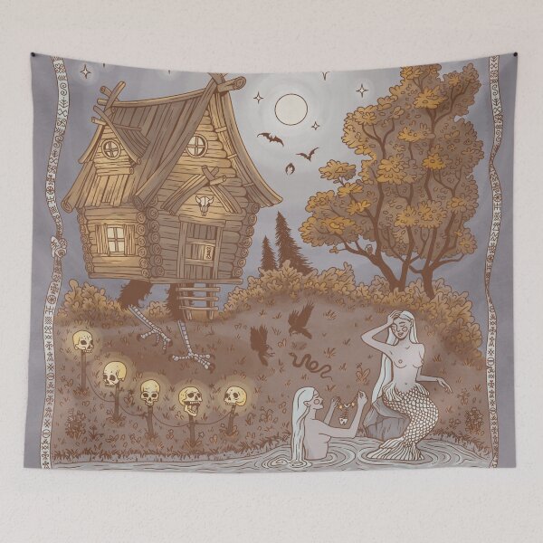 Item preview, 2025 Moon Calendar, Baba Yaga Illustration Print, Slavic Fairytale Lunar Art designed and sold by Alika's  Garden.