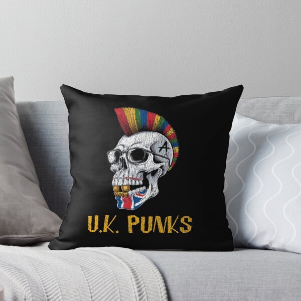 Item preview, Vintage Punk Rock Skull – British Skull with Anarchy Tattoo and Colorful Mohawk designed and sold by paulo silveira.