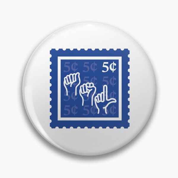 Item preview, ASL | Royal Blue & White Stamps | College American Sign Language Major | Deaf Communication Graduate School Class | Interpreter Job | University Degree Minor | StampHeed 006 designed and sold by StampHeed.