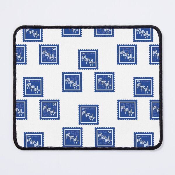 Item preview, ASL | Royal Blue & White Stamps | College American Sign Language Major | Deaf Communication Graduate School Class | Interpreter Job | University Degree Minor | StampHeed 006 designed and sold by StampHeed.