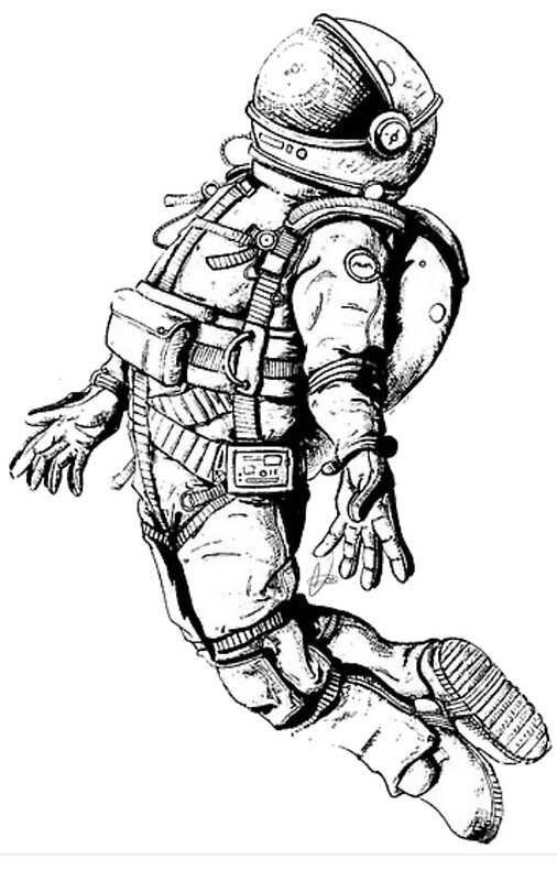 "astronaut drawing" by gustavoitou | Redbubble
