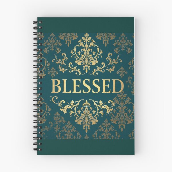 Item preview, Teal & Gold "BLESSED" Damask designed and sold by DesignsByPrnces.
