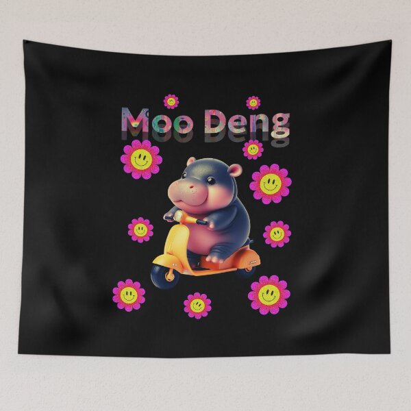 Item preview, Moo Deng the Joyful Hippo on a Scooter designed and sold by GorinART.