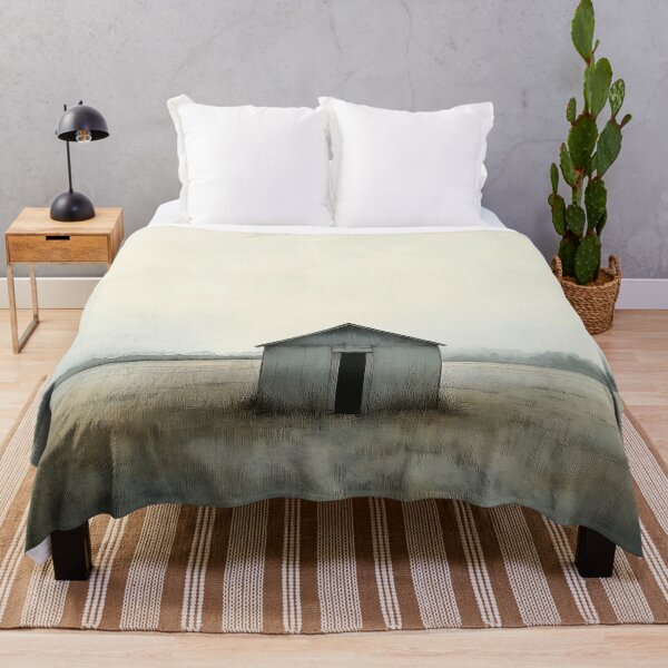 Item preview, Solitude in the Fields - Minimalist Barn Landscape designed and sold by solynneart.