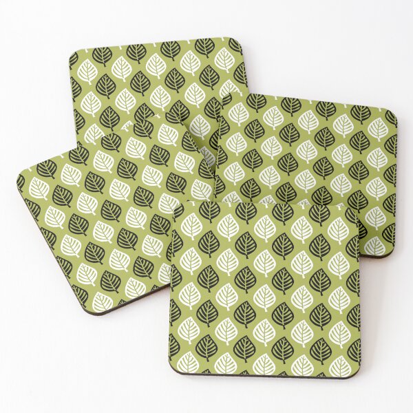 Item preview, Autumn Leaf Pattern Olive Green Black & White designed and sold by tonymagnerart.