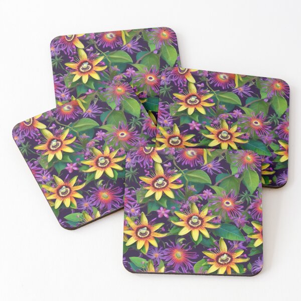 Item preview, Passion Flower Colorful Herbal Medicine Passiflora Incarnata Allover Pattern designed and sold by DreamCraze.