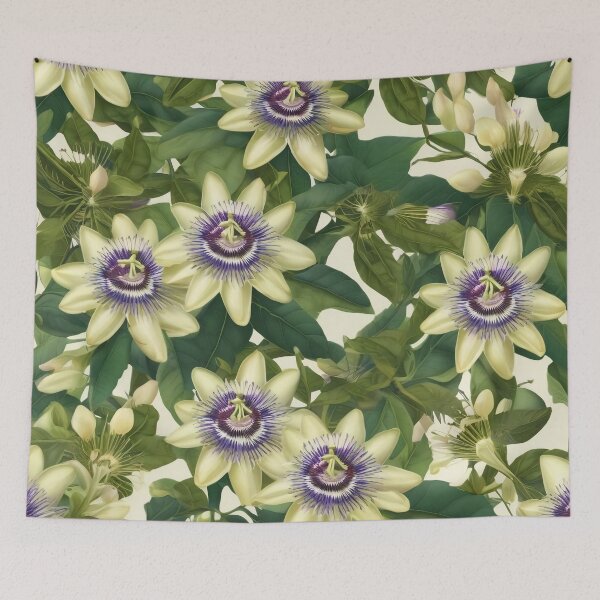 Item preview, Passion Flower Passiflora Herbal Medicine Wildflower Botanical Allover Pattern designed and sold by DreamCraze.
