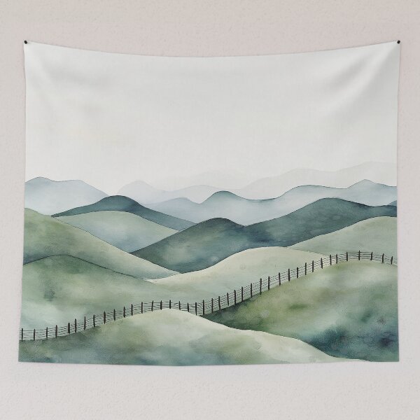 Item preview, Rolling Hills - Minimalist Watercolor Landscape designed and sold by solynneart.