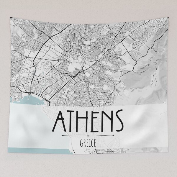 Item preview, Athens City Map designed and sold by TravelWish.