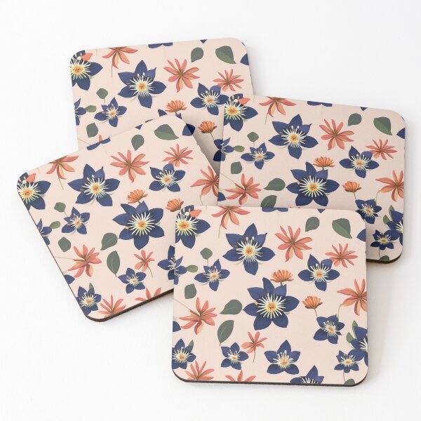 Item preview, Girly Passion Flower Passiflora Incarnata Minimalist Rose Herbal Pattern designed and sold by DreamCraze.