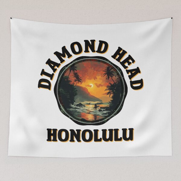 Artikelvorschau, Diamond Head – Honolulu (mit schwarzer Schrift) entworfen und verkauft von VelvetRoom.