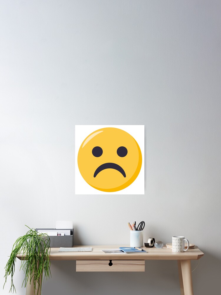 Joypixels Stirnrunzelndes Gesicht Emoji Poster Von Joypixels Redbubble