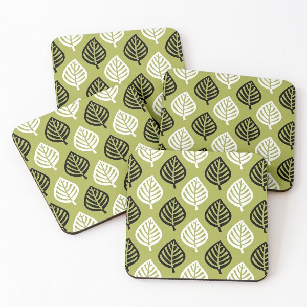 Item preview, Autumn Leaf Pattern Olive Green Black & White designed and sold by tonymagnerart.