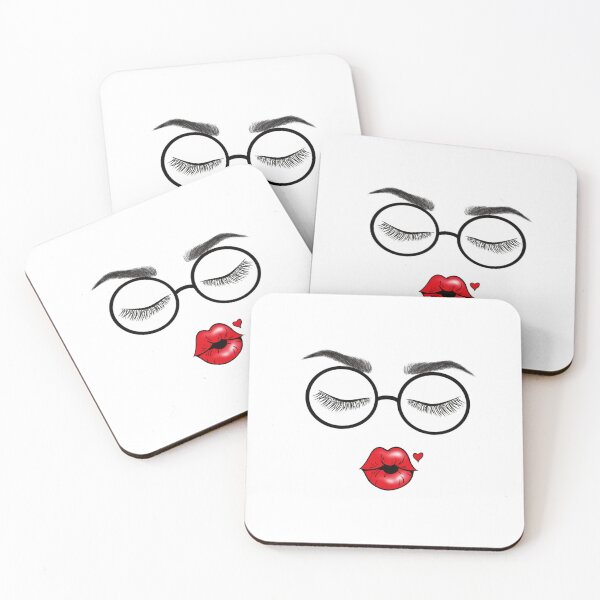 Item preview, Glasses eyes and red lips kiss designed and sold by Mermaidssparkle.