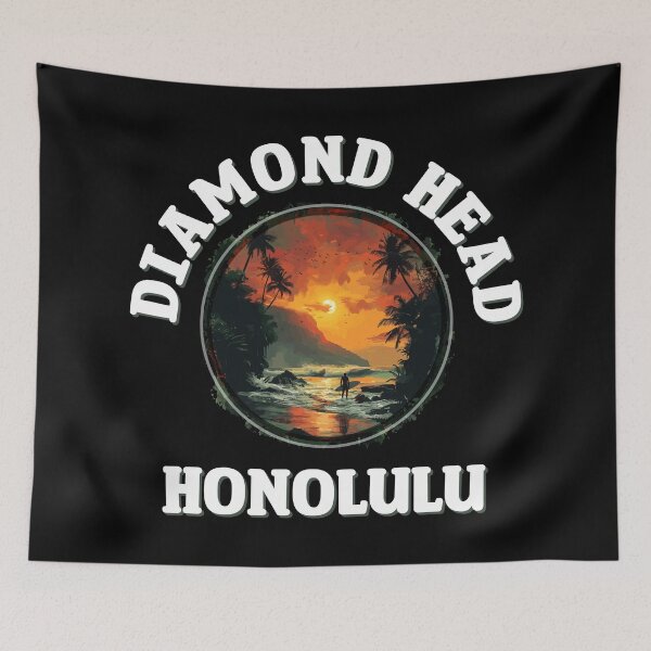 Artikelvorschau, Diamond Head – Honolulu (mit weißer Schrift) entworfen und verkauft von VelvetRoom.