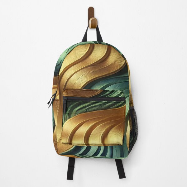 Item preview, Golden Waves of Luxury Flowing Through Emerald Green designed and sold by TeslaSt0re.
