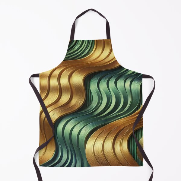 Item preview, Golden Waves of Luxury Flowing Through Emerald Green designed and sold by TeslaSt0re.