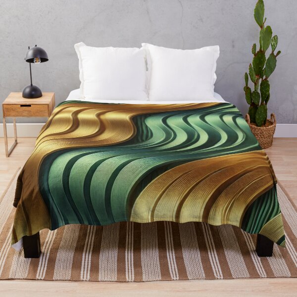 Item preview, Golden Waves of Luxury Flowing Through Emerald Green designed and sold by TeslaSt0re.