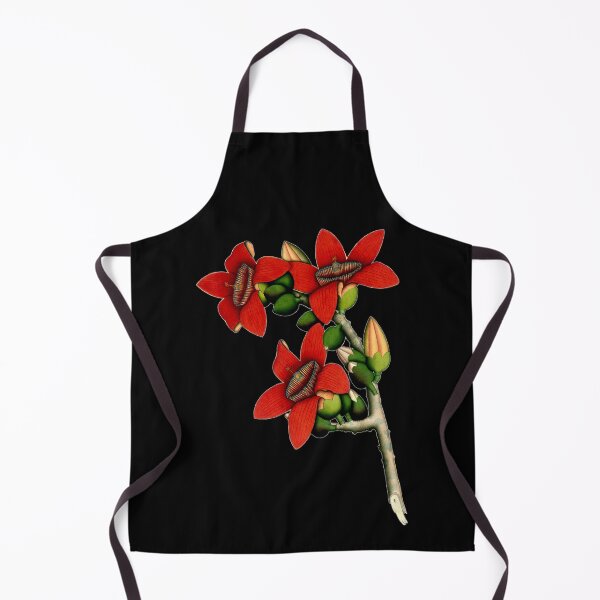 Item preview, Red Cotton Tree Flowers 1800 Calcutta India designed and sold by RocketshipRetro.