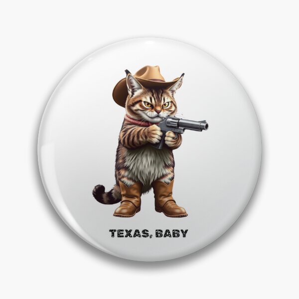 Item preview, cowboy cat with cowboy hat and gun designed and sold by GinnyGi.