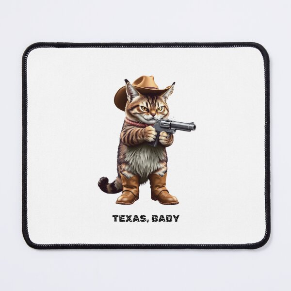 Item preview, cowboy cat with cowboy hat and gun designed and sold by GinnyGi.