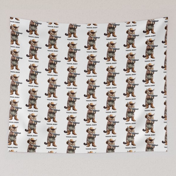 Item preview, cowboy cat with cowboy hat and gun designed and sold by GinnyGi.