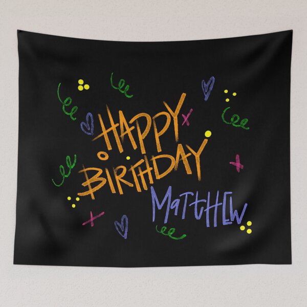Item preview, HAPPY BIRTHDAY MATTHEW CUSTOM NAME designed and sold by GIVENGRACE.ART.
