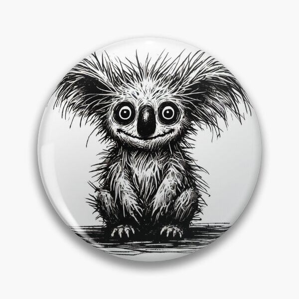 Artikelvorschau, Ungepflegtes schwarz-weißes Koala-Monster – schrullige Kreatur entworfen und verkauft von Blink Art Studio.