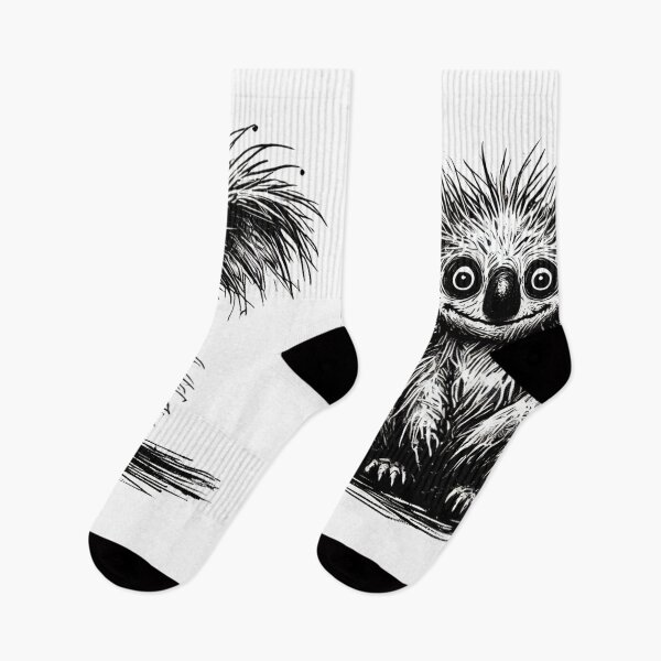 Item preview, Scruffy Black and White Koala Monster - Quirky Creature designed and sold by Blink Art Studio.