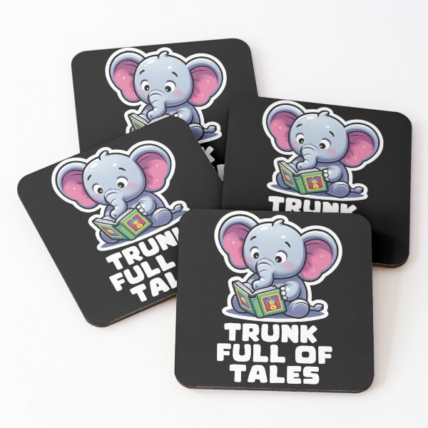 Item preview, Trunk Full of Tales -Cute Elephant Reading designed and sold by Taans-Creation.