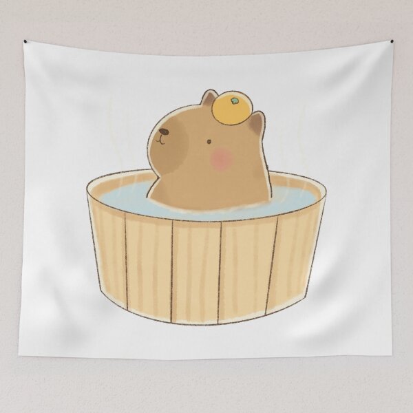 Item preview, Capybara Bath Time designed and sold by cuteart.