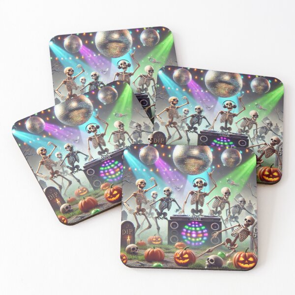 Item preview, Funny Skeleton Dance Party in Graveyard - Halloween Art designed and sold by DiverzeDesignz.