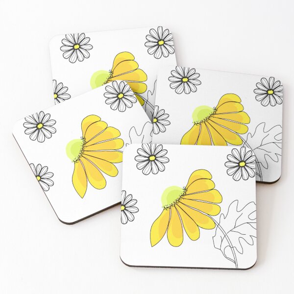 Item preview, yellow flower drawing and also white small flowers designed and sold by Nature  Nblossom.