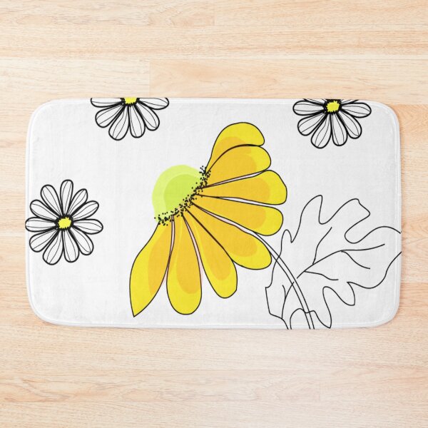 Item preview, yellow flower drawing and also white small flowers designed and sold by Nature  Nblossom.