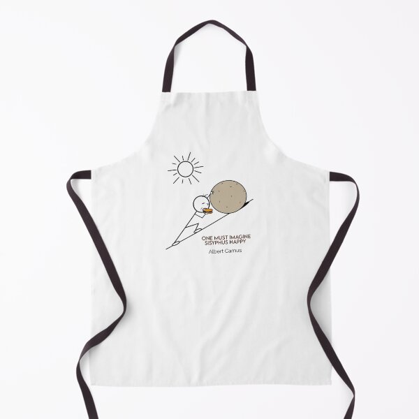 Item preview, One Must Imagine Sisyphus Happy Eating Philosophy Cartoon designed and sold by JoyfulSisyphus.