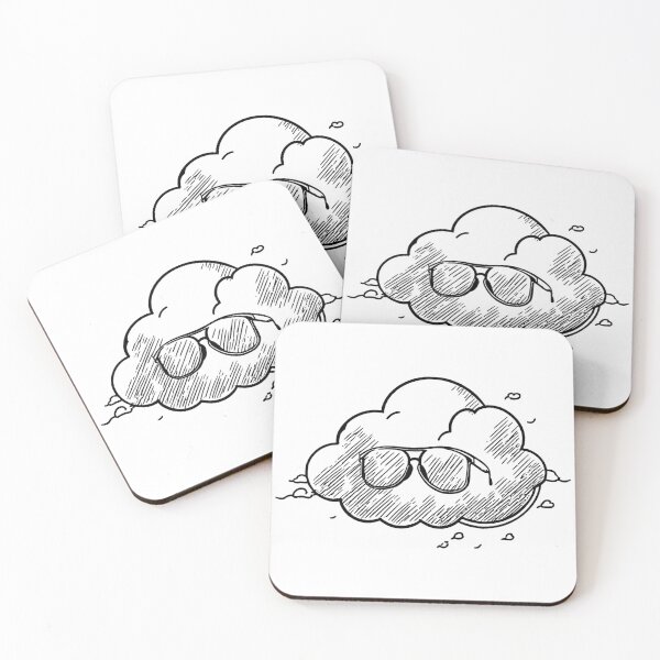 Item preview, Cloud with Sunglasses Line Drawing designed and sold by GeoSketchWear.