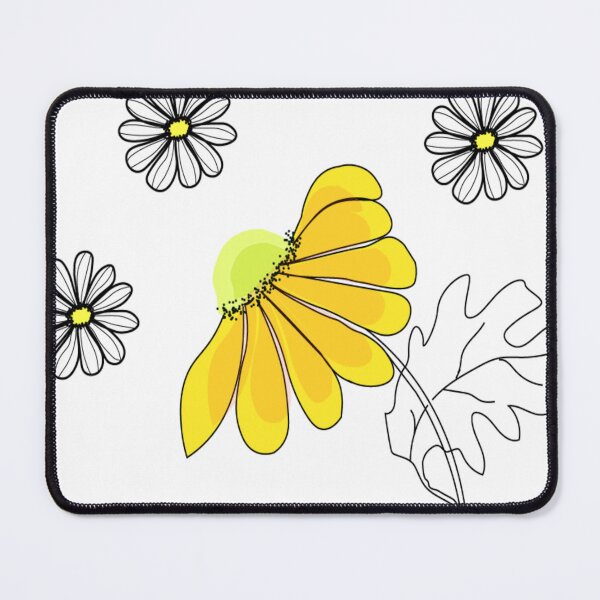Item preview, yellow flower drawing and also white small flowers designed and sold by Nature  Nblossom.