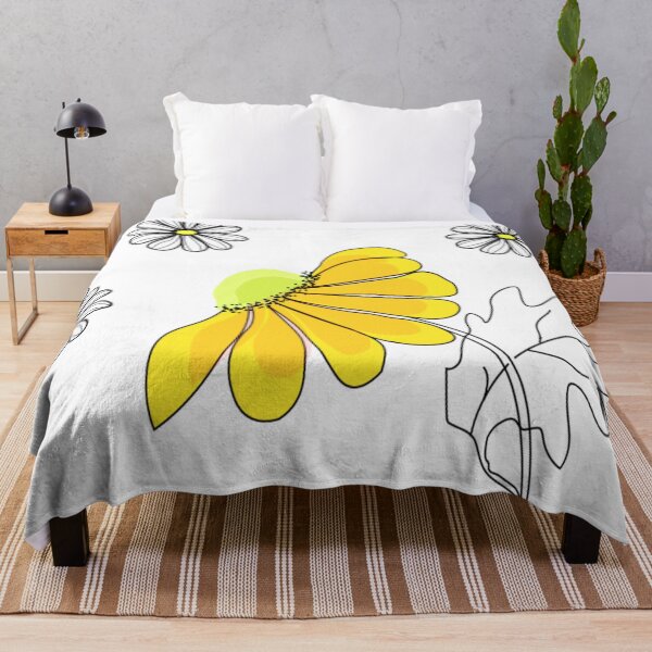 Item preview, yellow flower drawing and also white small flowers designed and sold by Nature  Nblossom.