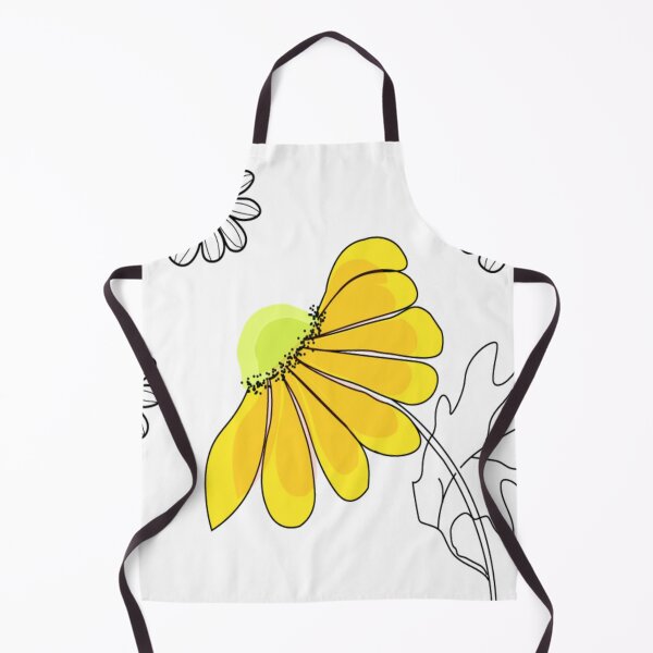 Item preview, yellow flower drawing and also white small flowers designed and sold by Nature Nblossom.