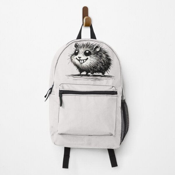 Item preview, Scruffy Black and White Hamster Monster - Playful Creature designed and sold by Blink Art Studio.