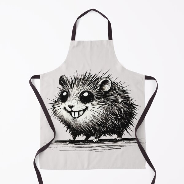 Item preview, Scruffy Black and White Hamster Monster - Playful Creature designed and sold by Blink Art Studio.