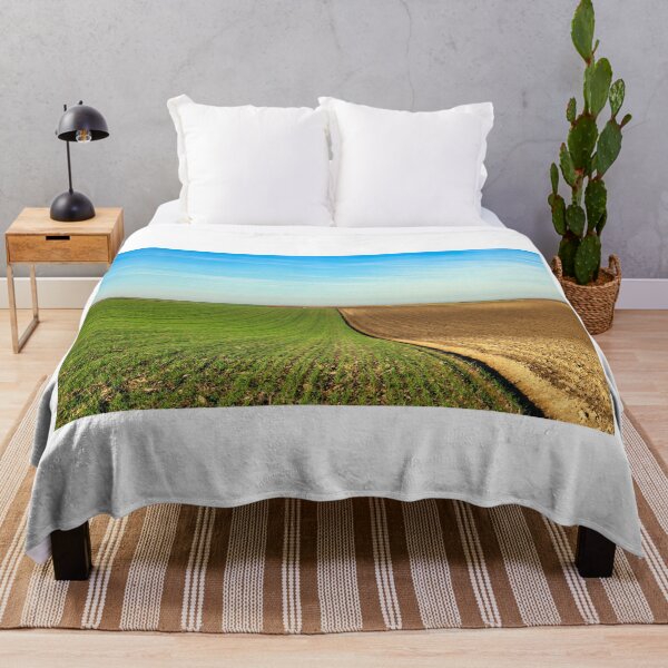 Item preview, Young green wheat and plowed field landscape,autumn season designed and sold by goceris.